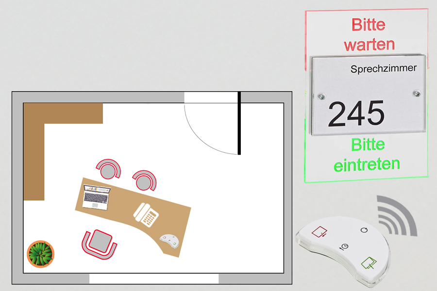 Lehmann 204.000.10 Helios Funk-Besuchsanzeige-Set 433MHz mit Netzteil | Innen-Anwendung | Warte-Anzeige Lehmann 204.000.10 Helios Funk-Besuchsanzeige-Set 433MHz mit Netzteil | Innen-Anwendung | Warte-Anzeige