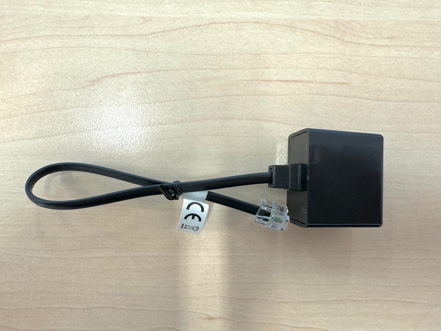 Telefonadapter: Rj11 Stecker auf N-F-N Kupplung, 0,2m