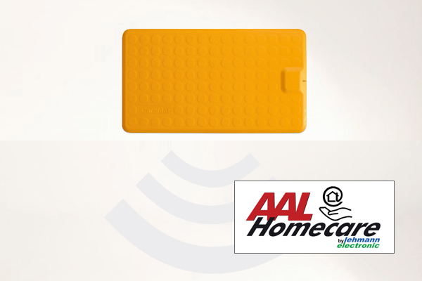 Bircher CareMat B gelb - Profi-Alarm-Trittmatte mit eingebautem Funk-Sender AAL-Homecare