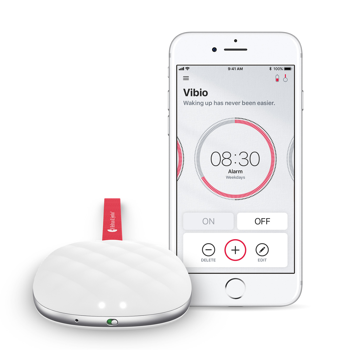 Bellman&Symfon BE1221 Vibio Bluetooth-Kissen | Bluetooth-Wecker | Reisewecker