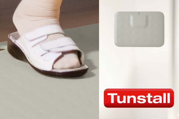 Bircher CareMat M grau - Profi-Alarm-Fußtaster mit eingebautem Funk-Sender Tunstall