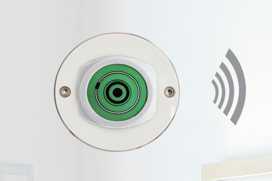 hc185_Artikelbild1_900x600 AAL-Homecare HC-185 Funk-Ruftaster: grüner Rufknopf, Wandmontage, wasserdicht, desinfizierbar, IP68