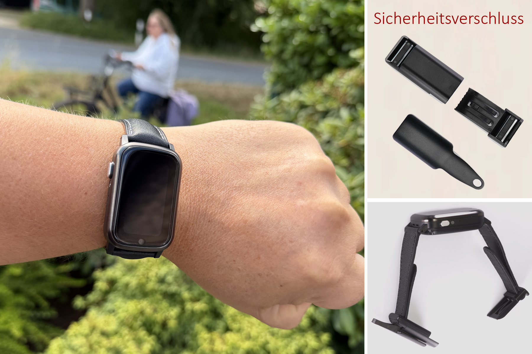 GPS-Track WatchPro: GPS-Uhr mit Ortung mit Spezial-Verschluss | wassergeschuetzt | IPX6 | Demenz-Uhr | KSV