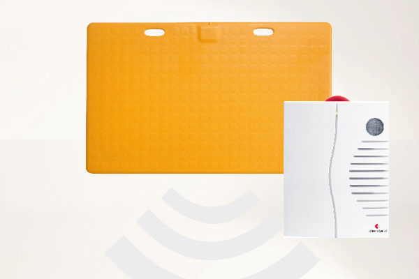 Alarmtrittmatte_gelb_BE1450_Gong_400x600qtrxzf9Cr366V Profi-Alarm-Trittmatte CareMat A gelb incl. Funk-Alarmierung auf tragbarem Empfänger Bellman BE1450