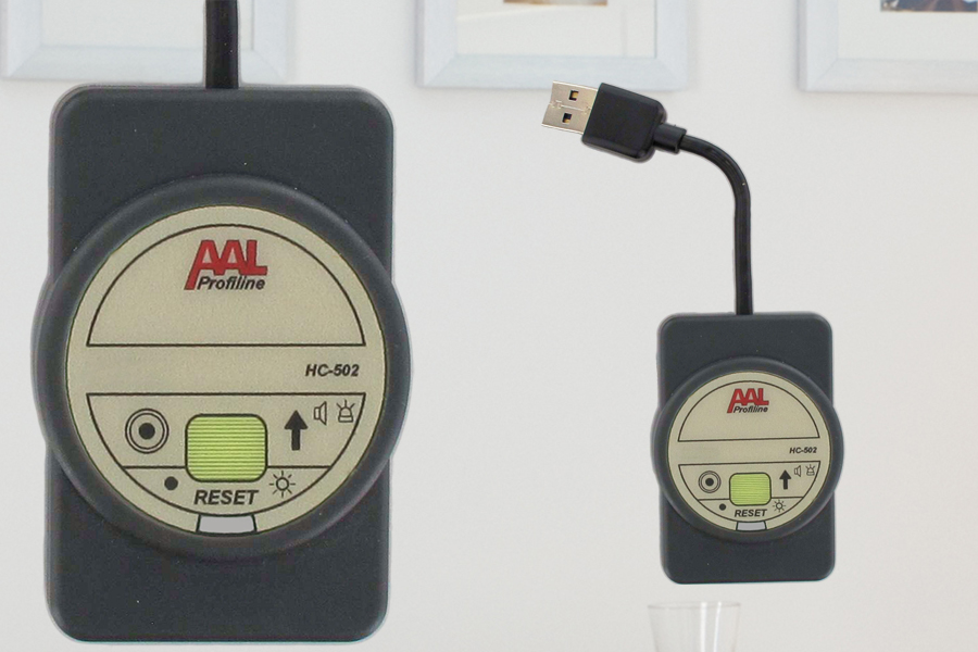 hc502_Artikelbild_900x600 AAL-Profiline HC-502 Funk-Notrufempfänger Mobil mit USB (Licht+Ton)