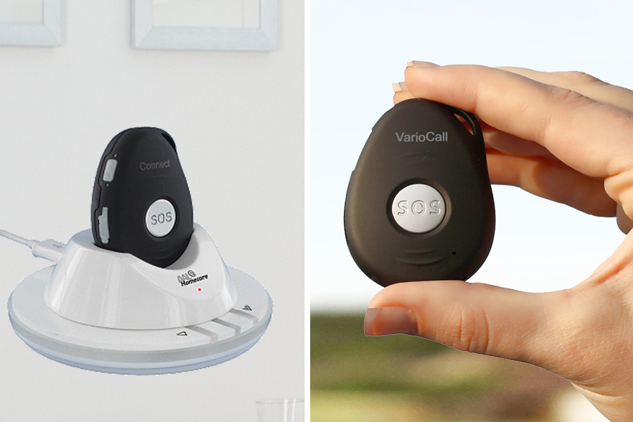 AAL Profiline VarioCall Connect: GPS-Notrufsender incl. Funk-Basisstation HC-480
