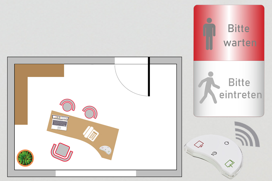 Lehmann 204.020.10: Helia Besuchsanzeige mit Netzteil | IP65 | incl. Funk-Tischsendeeinheit | Warte-Anzeige Lehmann 204.020.10: Helia Besuchsanzeige mit Netzteil | IP65 | incl. Funk-Tischsendeeinheit | Warte-Anzeige