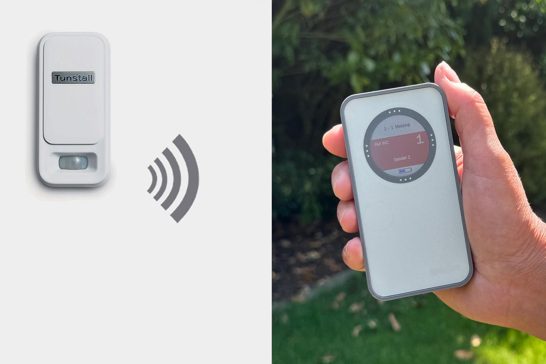 Tunstall Raum-Überwachungs-Set mit Bewegungsmelder und Funkalarmierung auf Tunstall mobiler Funk-Empfänger-T Z00820500