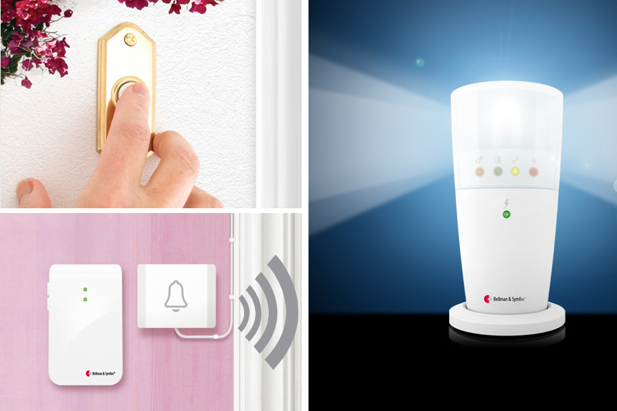 Türklingel-Funk-Signalisierung für Hörgeschädigte: Blitzlichtlampe von Bellman BE1441+BE1411