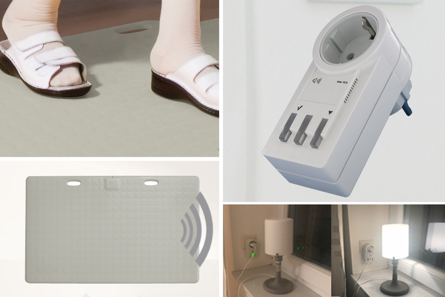 Profi-Alarm-Trittmatte CareMat A grau incl. Funk-Steckdose (schaltet 230V Geräte ein/aus) Profi-Alarm-Trittmatte CareMat A grau incl. Funk-Steckdose (schaltet 230V Geräte ein/aus)