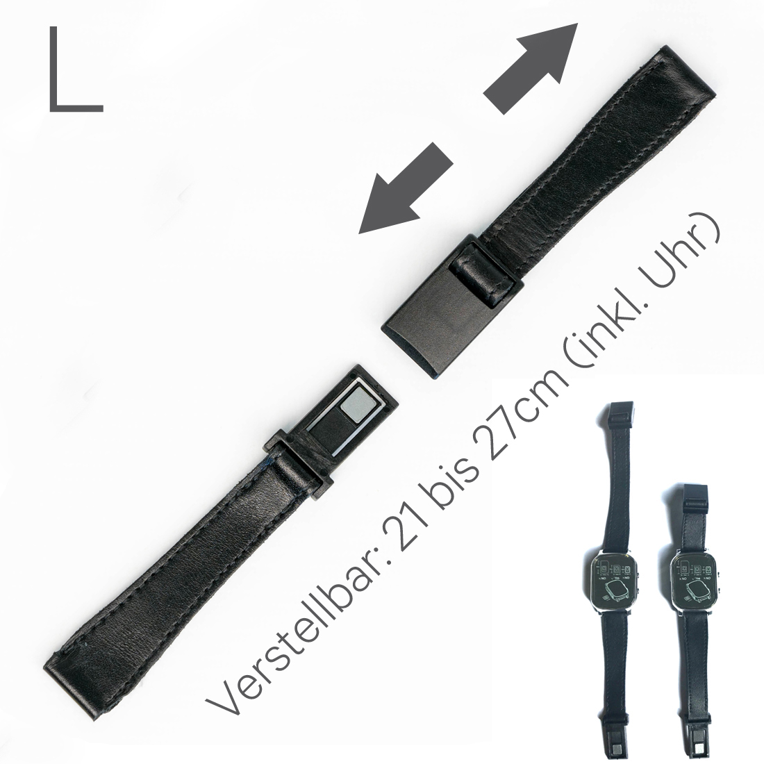 Armband_WatchPro_L_mit_Uhr_verstellbar 1 Armband enthalten. 2 Längen lieferbar