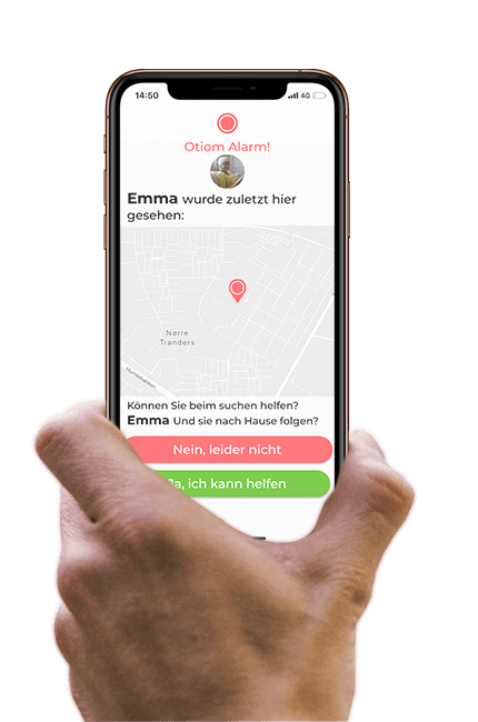 Hand-Otiom-Privat-de Die Positionsanzeige in der App