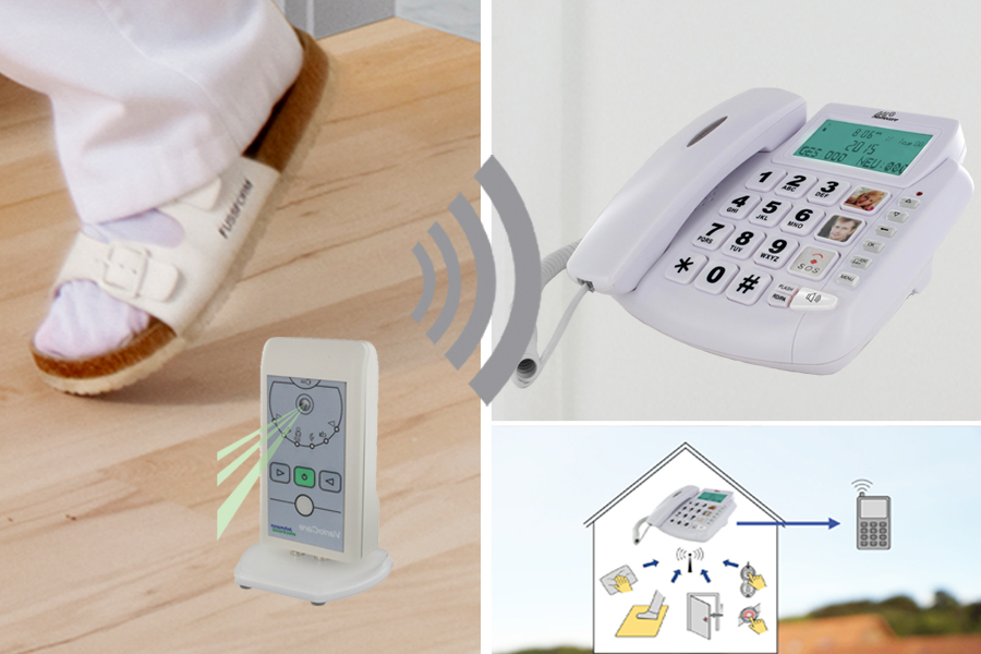 Funk-Rufsystem: Bewegungsmelder HC-425  incl. Alarmierung durch Notruftelefon (Anruf auf Telefon)