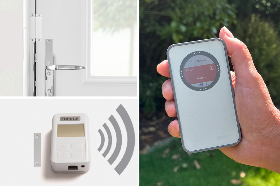 Tunstall Tür-Überwachungs-Set mit Türkontakten und Funkalarmierung auf mobilen Funk-Empfänger-T Z00820500
