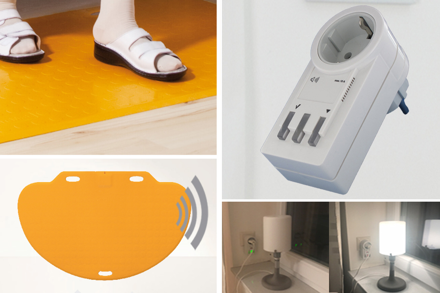 Profi-Alarm-Trittmatte CareMat C gelb incl. Funk-Steckdose (schaltet 230V Geräte ein/aus) Profi-Alarm-Trittmatte CareMat C gelb incl. Funk-Steckdose (schaltet 230V Geräte ein/aus)