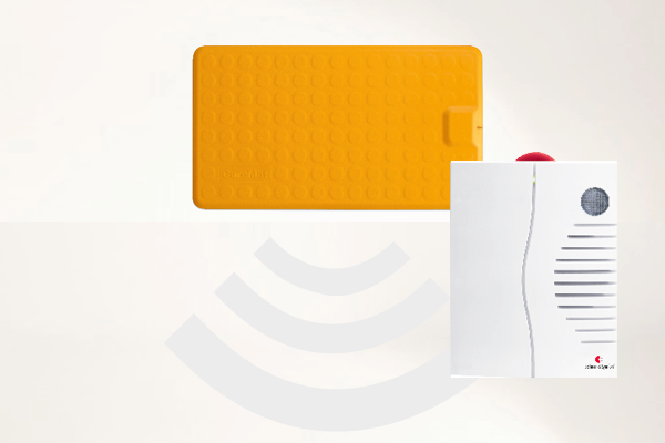 Alarmtrittmatte_gelb_BE1450_Gong_400x6002ufxsKWzu52a3h Profi-Alarm-Trittmatte CareMat B gelb incl. Funk-Alarmierung auf tragbarem Empfänger Bellman BE1450